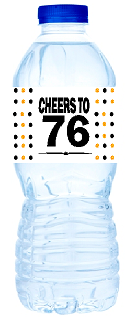 76th Birthday - Anniversary Party Decoration Water Bottle Labels