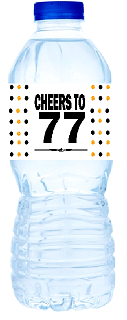 77th Birthday - Anniversary Party Decoration Water Bottle Labels