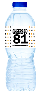 81st Birthday - Anniversary Party Decoration Water Bottle Labels