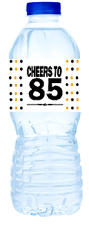 85th Birthday - Anniversary Party Decoration Water Bottle Labels