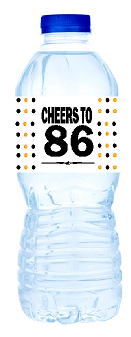 86th Birthday - Anniversary Party Decoration Water Bottle Labels