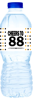 88th Birthday - Anniversary Party Decoration Water Bottle Labels