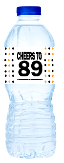 89th Birthday - Anniversary Party Decoration Water Bottle Labels