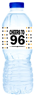 96th Birthday - Anniversary Party Decoration Water Bottle Labels