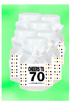 70th Birthday - Anniversary Party Favor Mini Bubbles with Wand -12pack