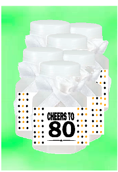 80th Birthday - Anniversary Party Favor Mini Bubbles with Wand -12pack