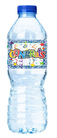 Congrats!Stars-Personalized Water Bottle Labels-12pack