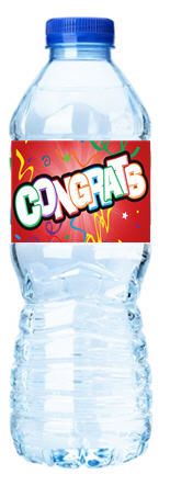 Congrats!Streamers-Personalized Water Bottle Labels-12pack