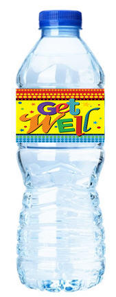 Get Well Yellow-Personalized Water Bottle Labels-12pack