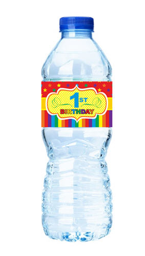 Bright 1st Birthday-Personalized Water Bottle Labels-12pack