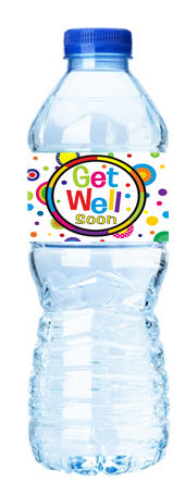Get Well Soon-Dots-Personalized Water Bottle Labels-12pack