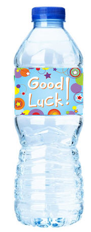 Good Luck-blue-Personalized Water Bottle Labels-12pack