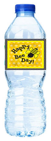Happy Bee-Day!Personalized Water Bottle Labels-12pack