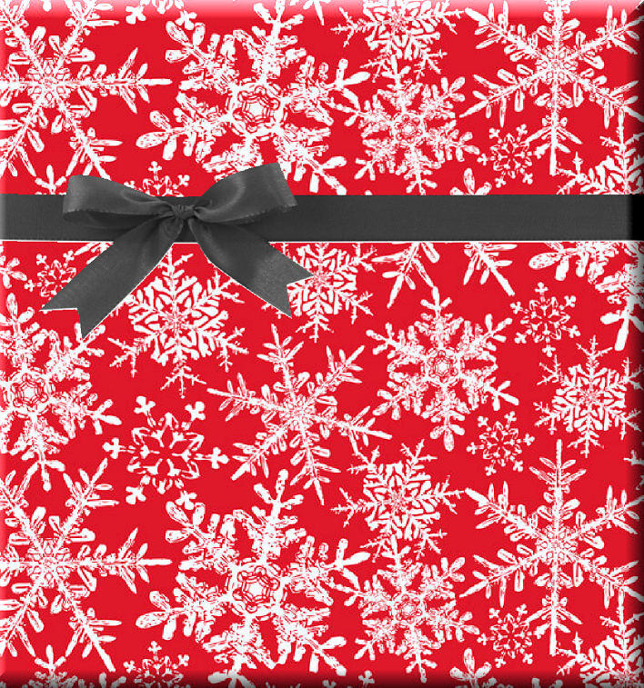 Red and White Snowflakes  Gift Wrapping Paper 15ft