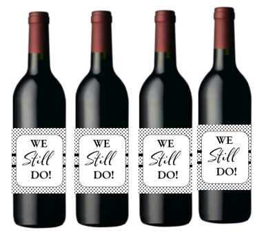 8ct We Still Do Table Decoration Wine Bottle Labels- Polka Dots