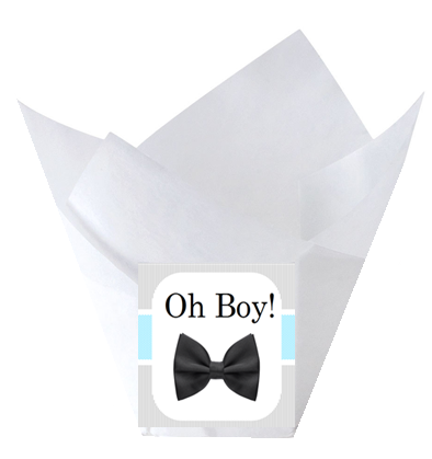 Oh Boy Baby Shower White Tulip Baking Cup Liners - 12pack