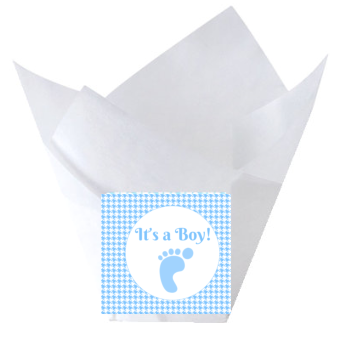 Baby Boy Footprint Tulip Baking Cup Liners - 12pack