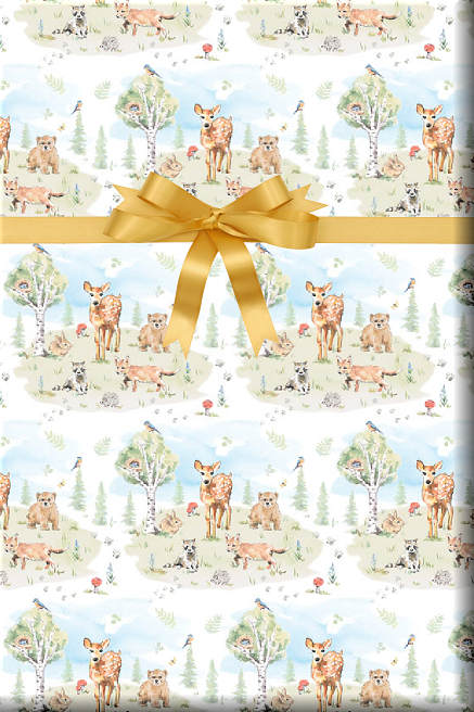 Woodland Nocturnal Animals Wrapping Paper by VoneS