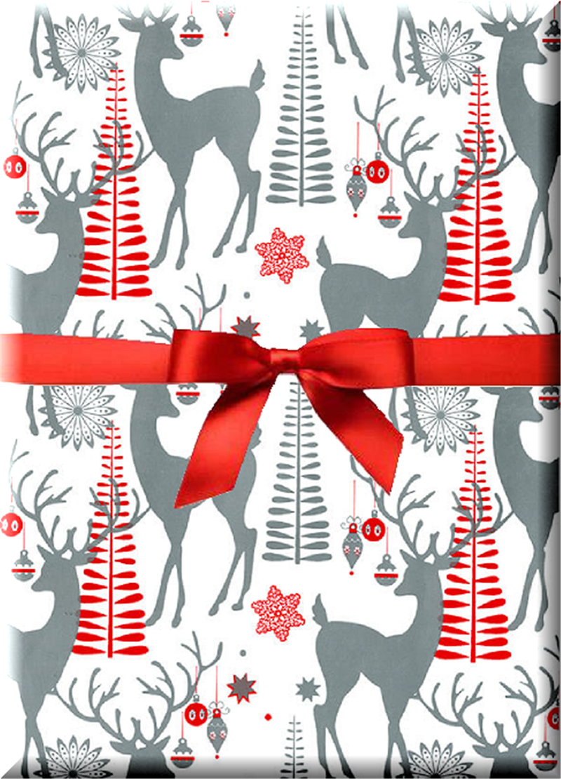 16-Ft Decorative Deer Christmas Gift Wrap