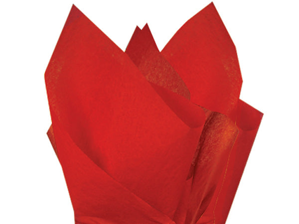 Scarlet Red Color Gift Wrap Pom Pom Tissue Paper