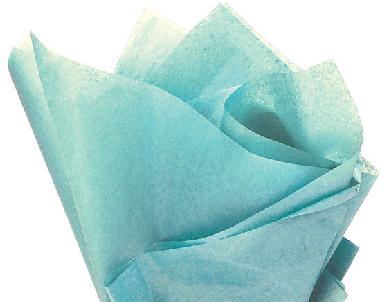 Caribbean Teal Color Gift Wrap Pom Pom Tissue Paper