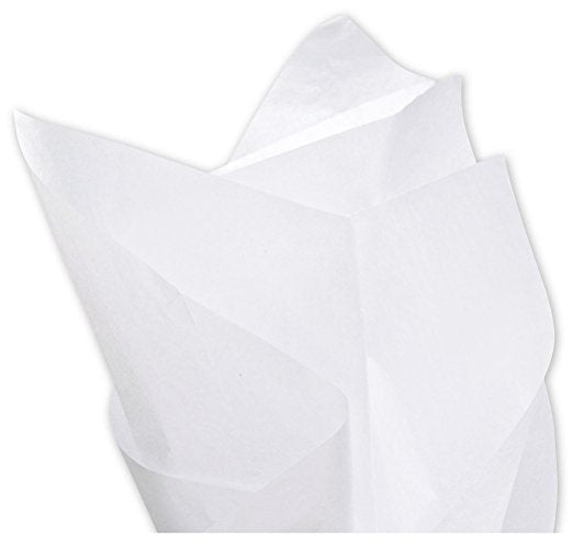 CakeSupplyShop 100 Sheets White Gift Wrap Pom Pom Tissue Paper 15x20