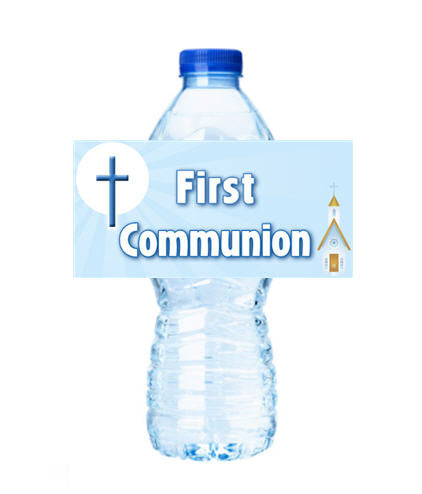 First Communion Personalized Party Decoration Water Bottle Label Stickers