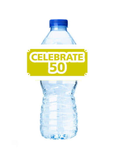 Celebrate 50 Personalized Party Decoration Water Bottle Label Stickers