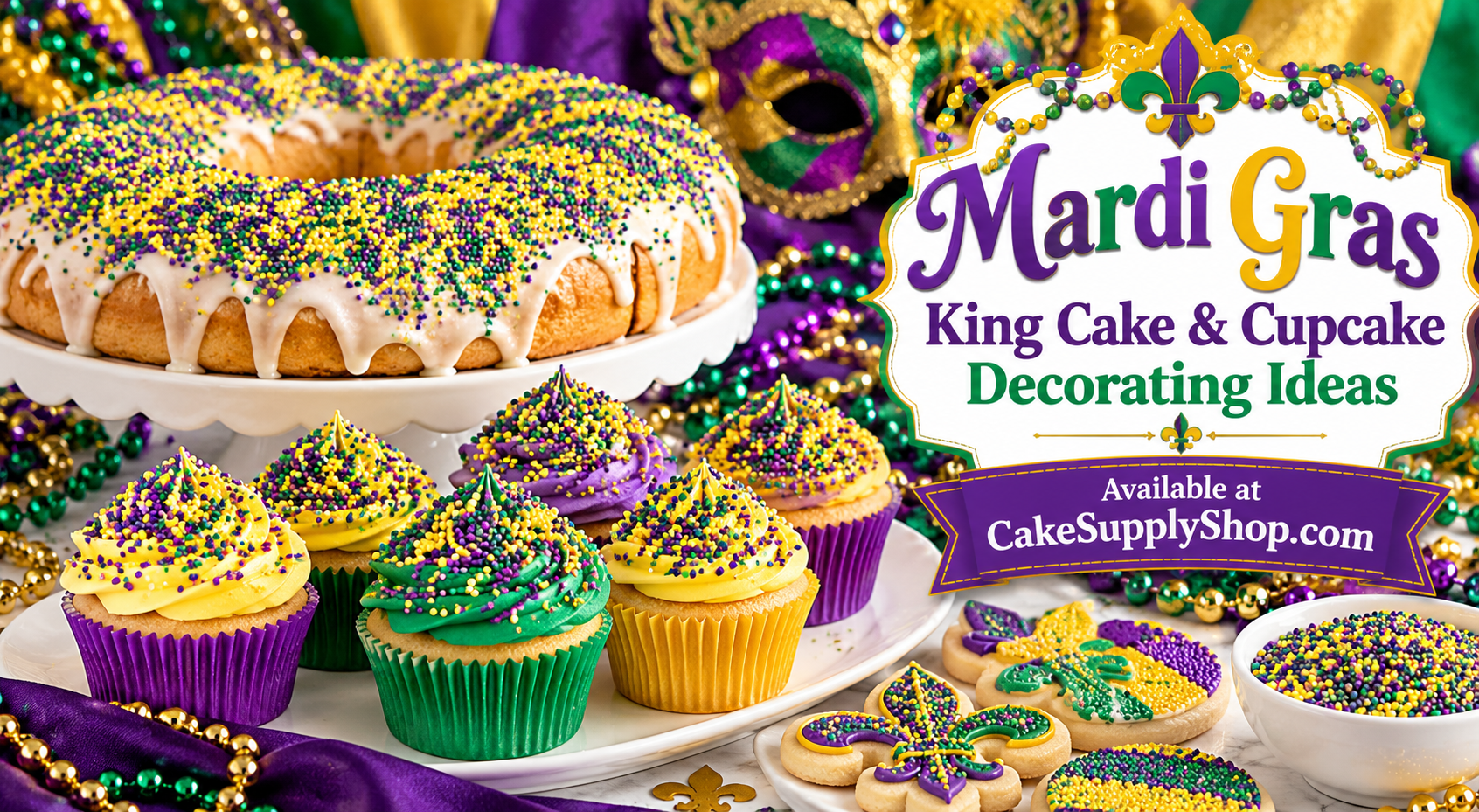 Mardi Gras King Cake and Cupcake Decorating Ideas – CakeSupplyShop
