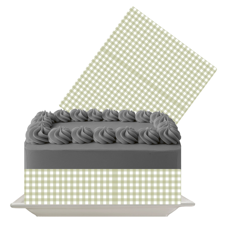 Green Gingham Edible Cake Wrap | Picnic Check Icing Sheet | Spring, Farm & Retro Cake Decoration