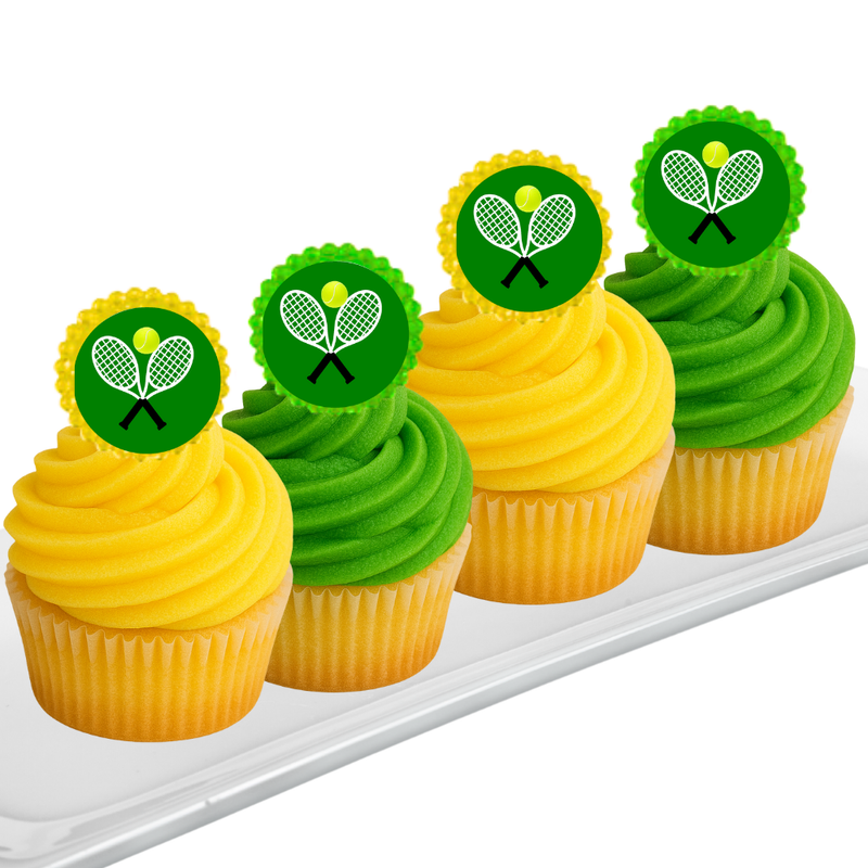 Tennis Easy Toppers Cupcake Decoration Rings -12pk Toppers