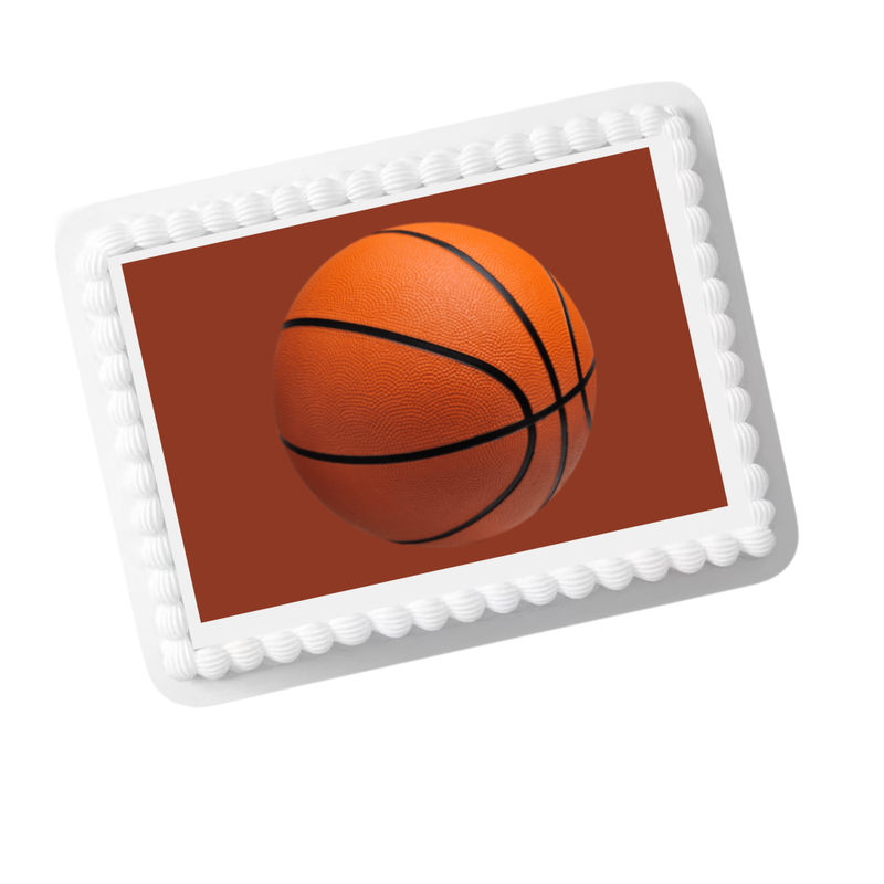 Basketball Edible Cake Topper – 8x10 Frosting Sheet | Sports Birthday Cake Decoration