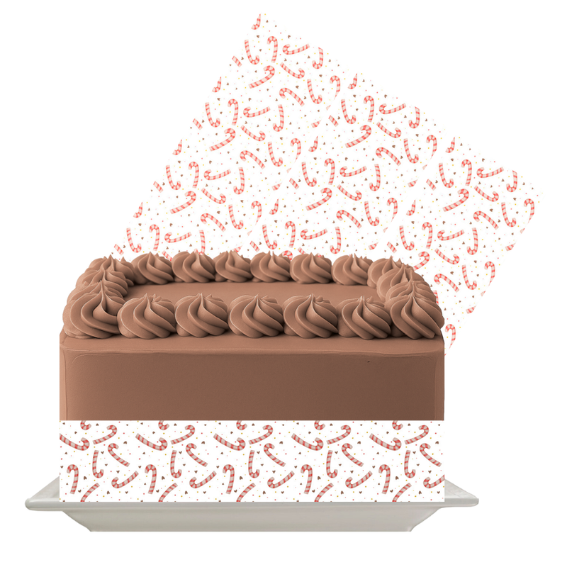 Candy Cane Edible Cake Wrap | Christmas Stripe Icing Sheet | Holiday Cake Decor