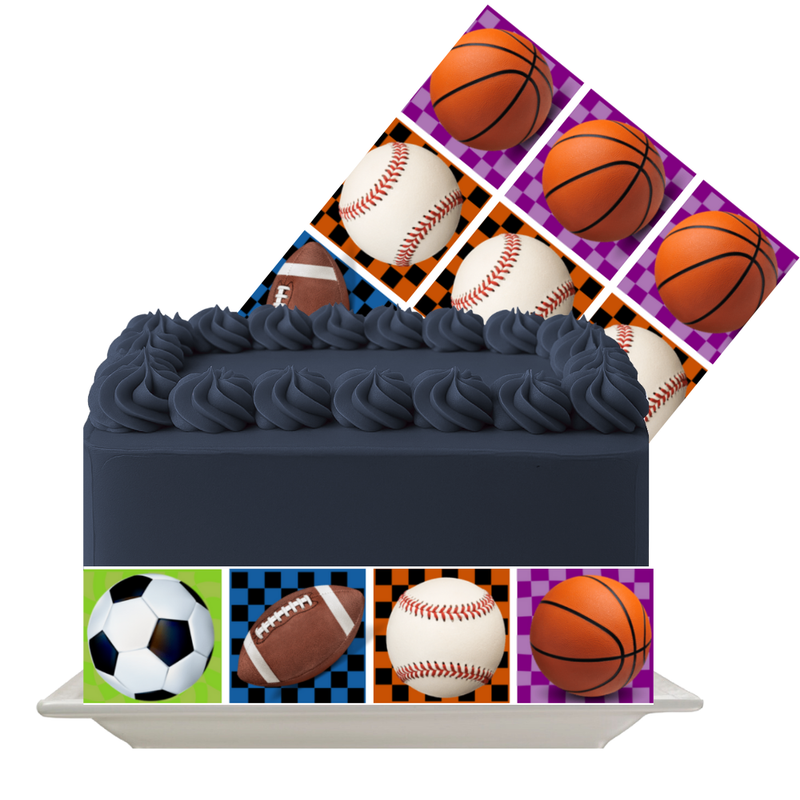 Sports Balls Edible Cake Wrap | Athletic Icing Sheet | Kids Sports Cake Decoration