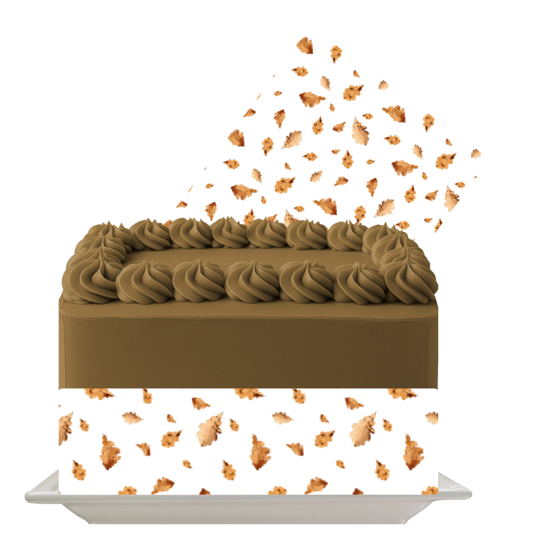 Fall Leaves Edible Cake Wrap | Autumn Leaf Icing Sheet | Seasonal Cake Decor