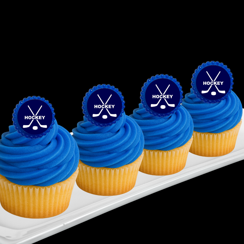 Hockey Easy Toppers Cupcake Decoration Rings -12pk