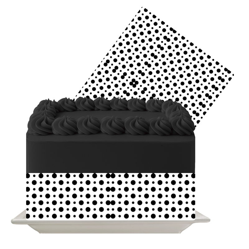 Black & White Micro Dot Edible Cake Wrap | Minimal Dot Icing Sheet | Neutral Modern Cake Decoration