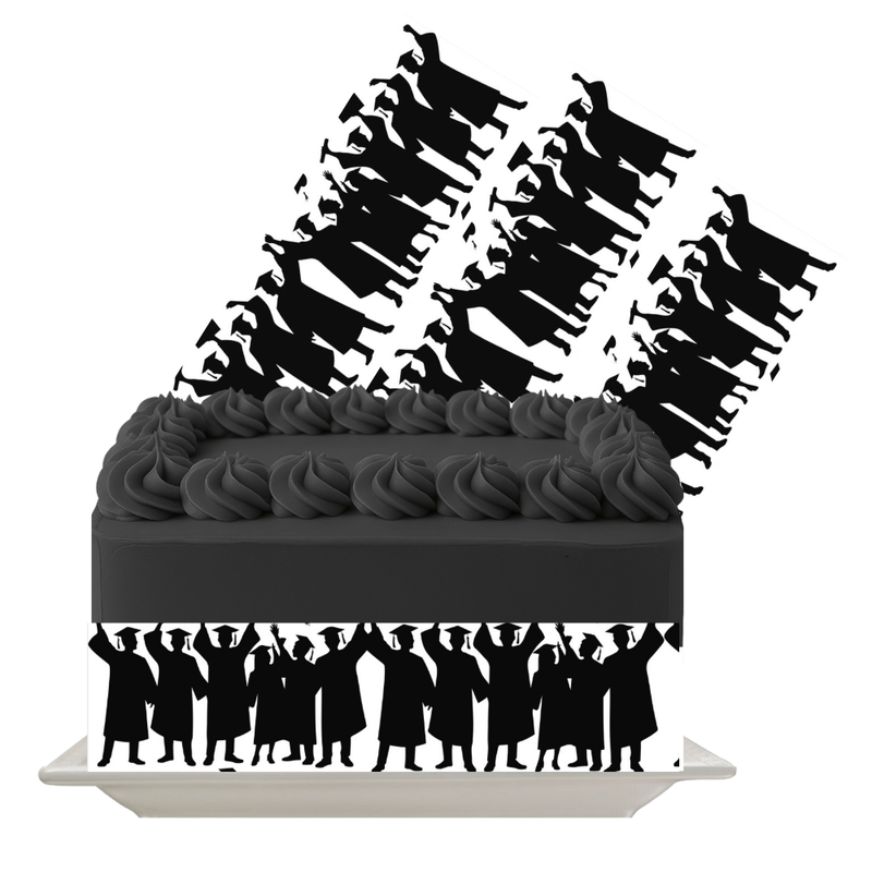 Graduation Edible Cake Wrap | Grad Cap Icing Sheet | School & University Celebration Cake Decoration