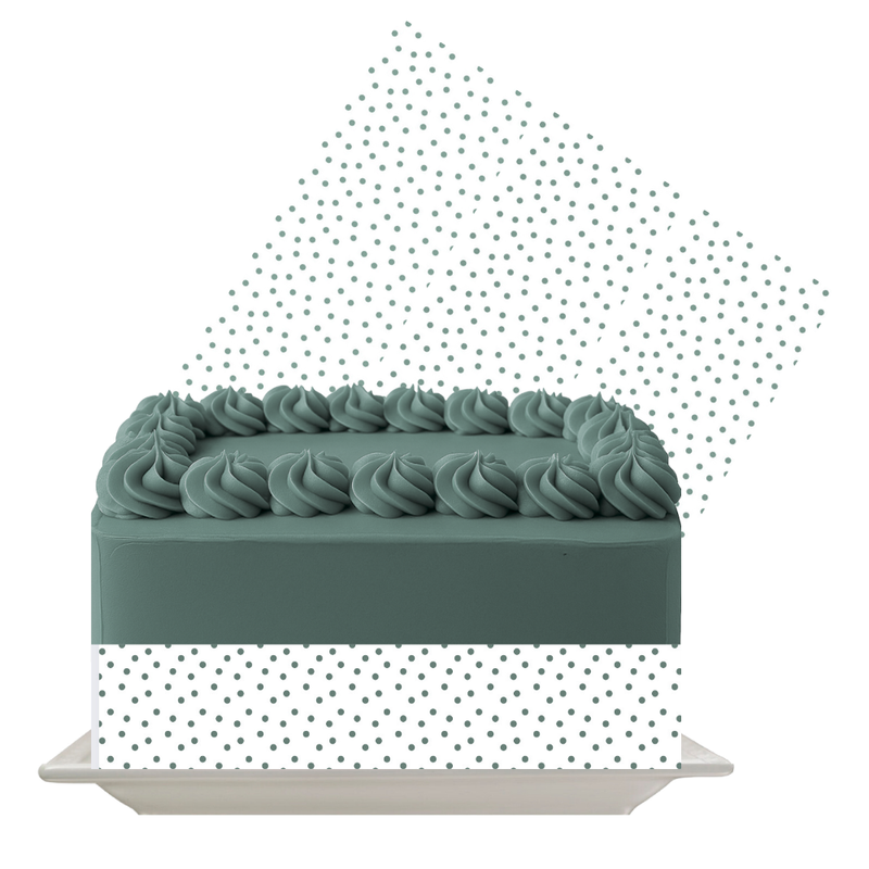 Green Dots Edible Cake Wrap | Green Polka Dot Icing Sheet | Fun Cake Decor