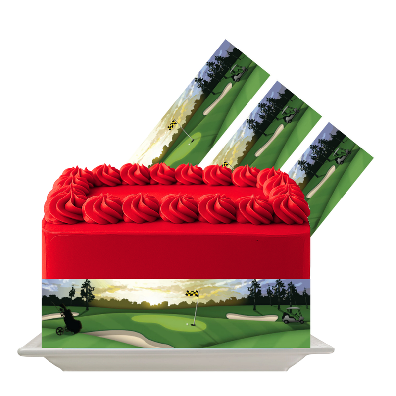 Golf Course Edible Cake Wrap | Sports Theme Icing Sheet | Golf Birthday & Father’s Day Cake Decoration