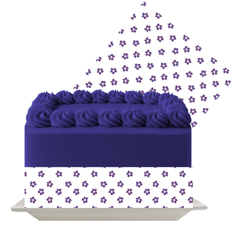 Purple Daisy Edible Cake Wrap | Floral Icing Sheet | Spring & Girly Birthday Cake Decoration