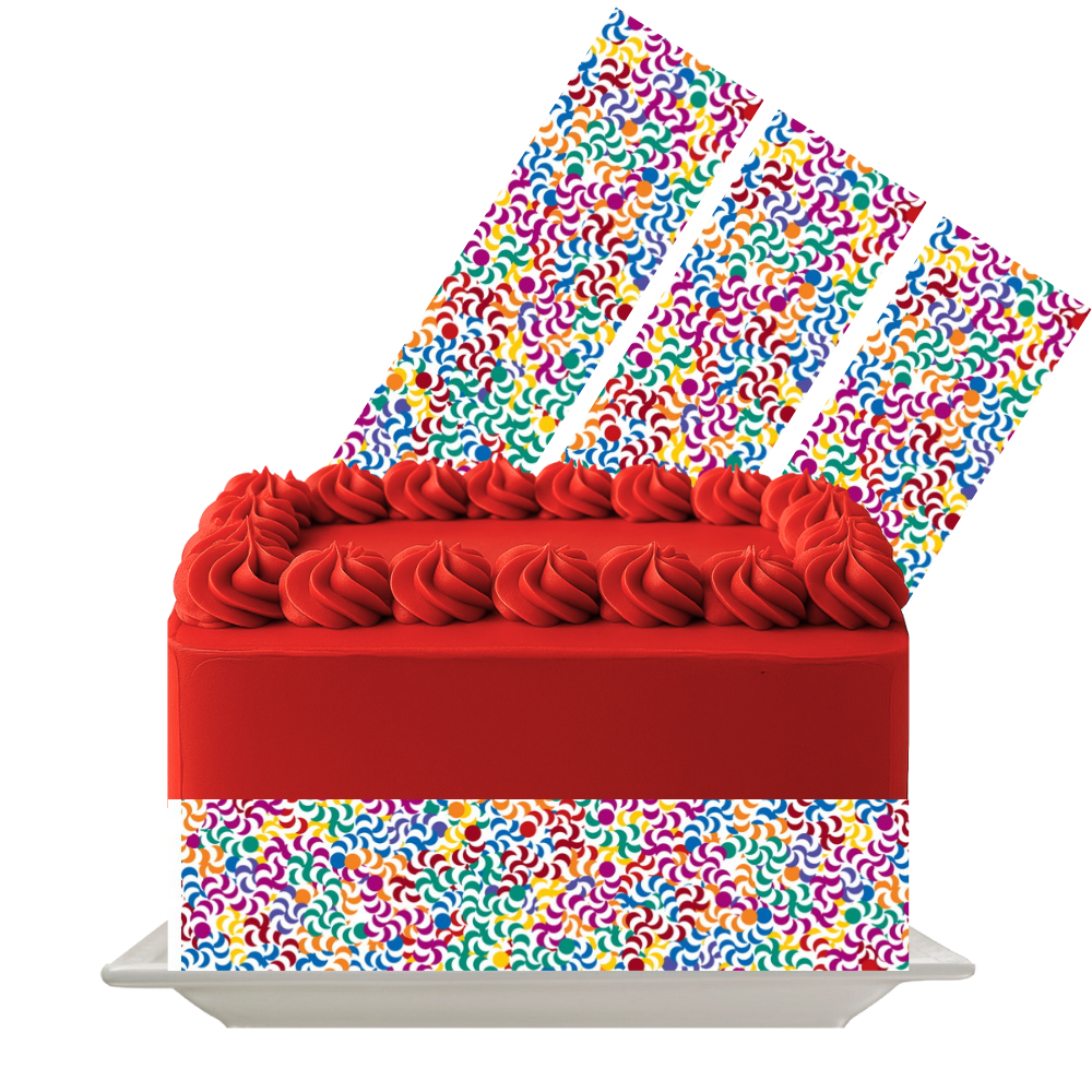 Color Splash Confetti Edible Cake Wrap | 8x10 Icing Sheet | Birthday ...