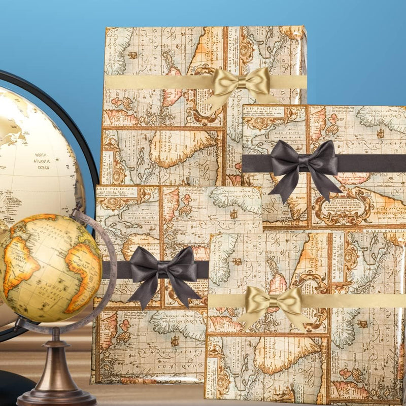 Voyages World Traveler Sea Train Aeroplane Gift Wrap Wrapping Paper