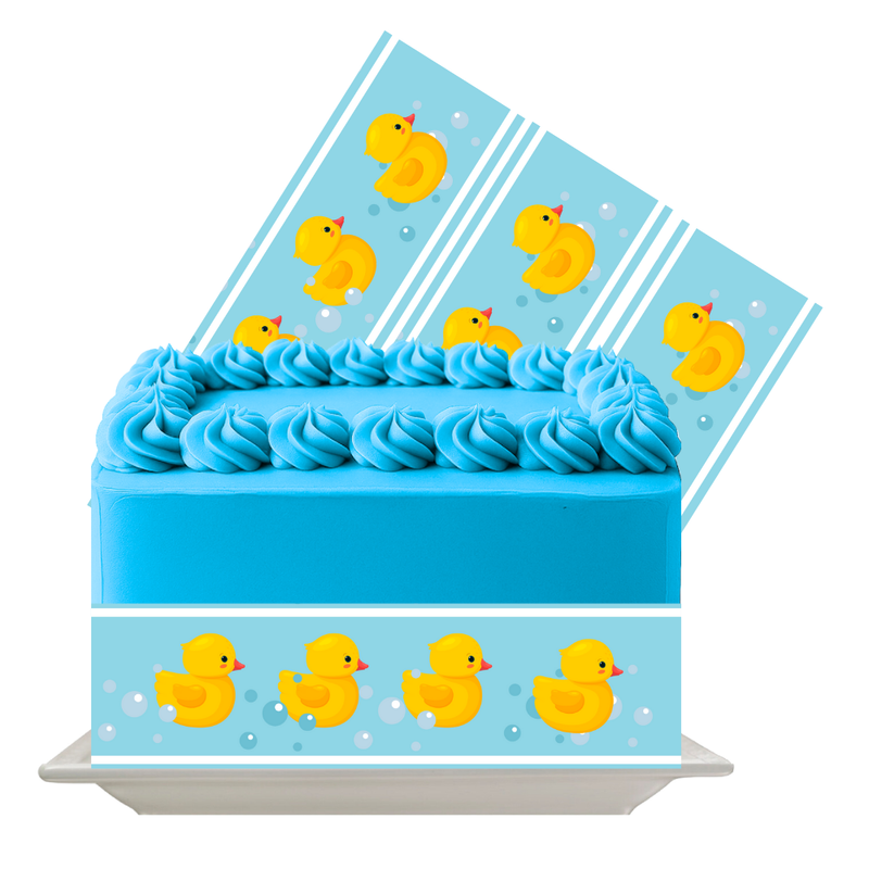 Squishy Duck Edible Cake Wrap | Cute Cartoon Duck Icing Sheet | Kids Birthday Cake Decoration