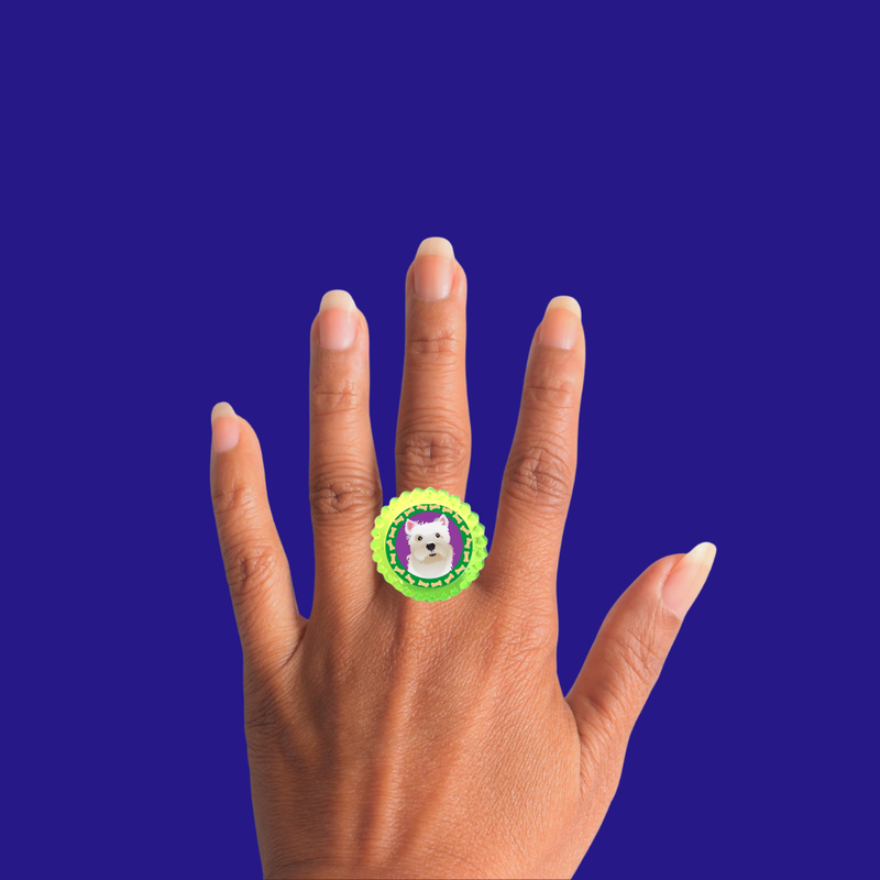 Puppy Dog Faces Easy Toppers Cupcake Decoration Party Favor Rings -12pk