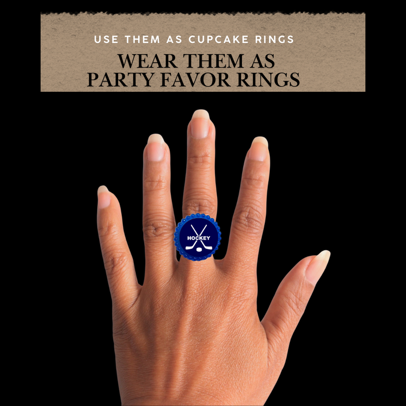 Hockey Easy Toppers Cupcake Decoration Rings -12pk