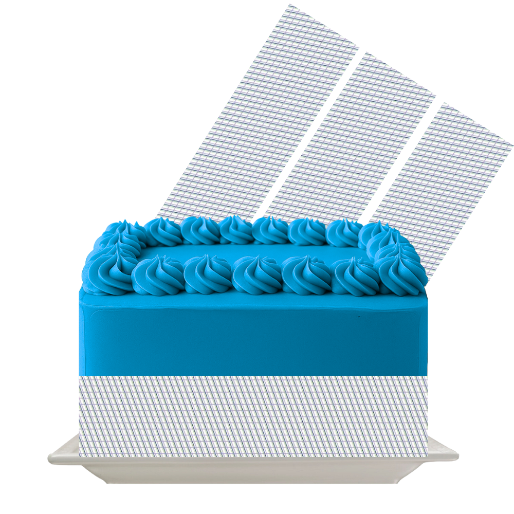 Blue Fine Line Frost Edible Cake Wrap | Subtle Stripe Icing Sheet | El ...