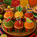 Mexican Cinco de Mayo Decorative Cupcake Picks & Toppers | Party Cake Decoration 12ct