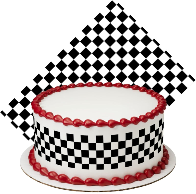 Checkered Flag Edible Printed Cake Decoration Frosting Sheets
