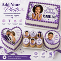 Personalized Your Photo & Custom Text Edible Image Cake Topper | Custom Photo Cake Decoration